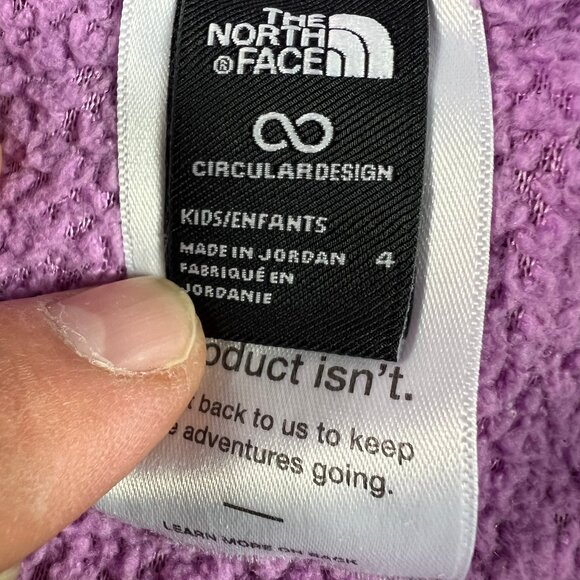 The North Face Sweatshirt Kids Girls 4 Pink Faded Campshire Bear Full Zip Hoodie - Picture 9 of 15